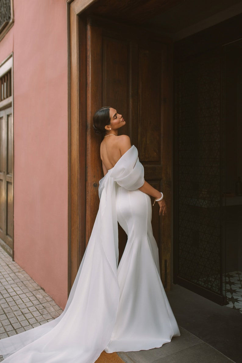 Miniatura: SoDigne 2023 Summer Wedding Party Dresses Off The Shoulder Pleats Bridal Dress