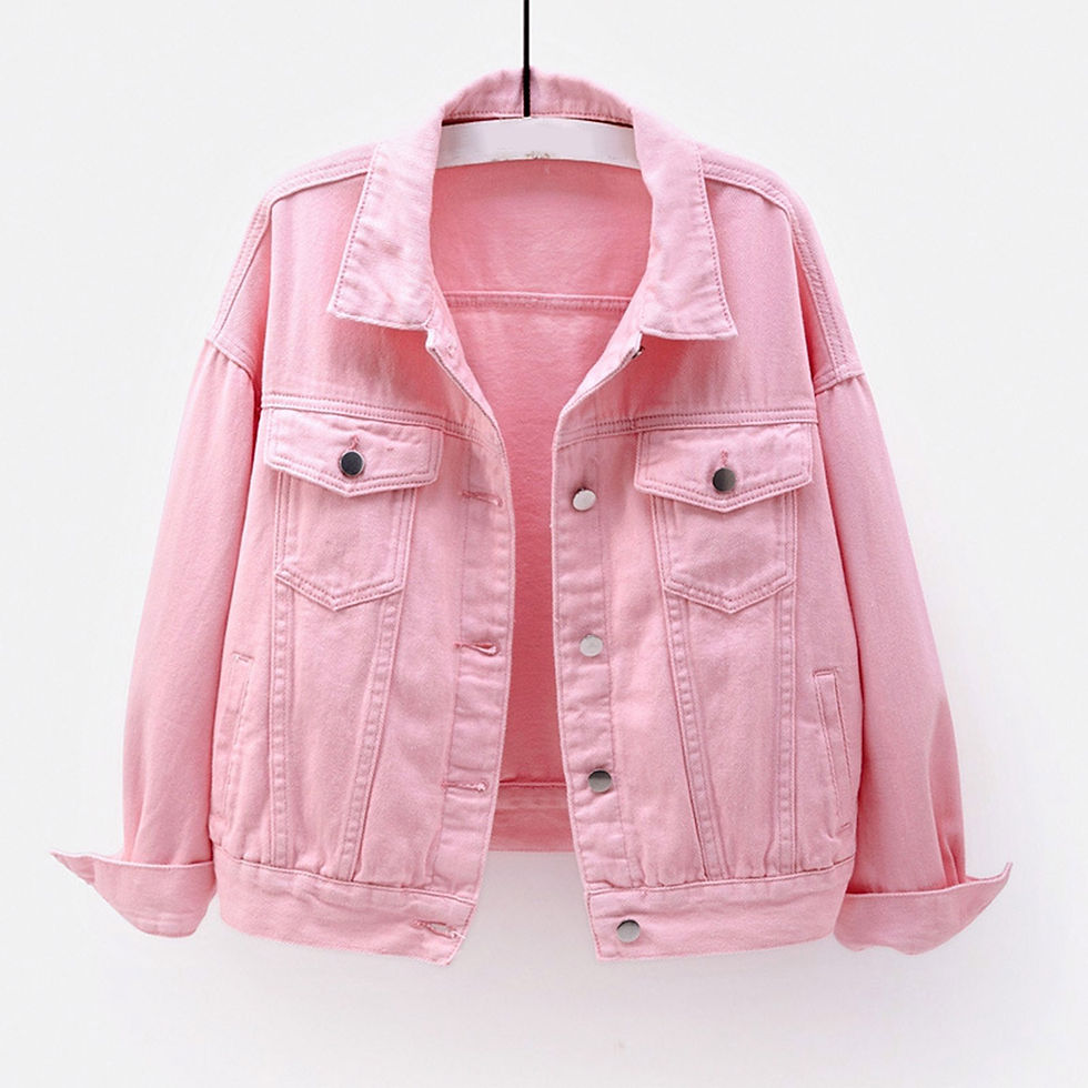Thumbnail: Women Denim Jacket Spring Autumn Short Coat Pink Jean Jackets Casual Tops Purpl