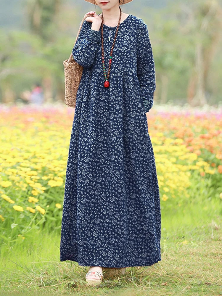 Miniatura: Vintage Women's Printed Dress 2023 ZANZEA Spring Sundress Casual Long Sleeve Ma