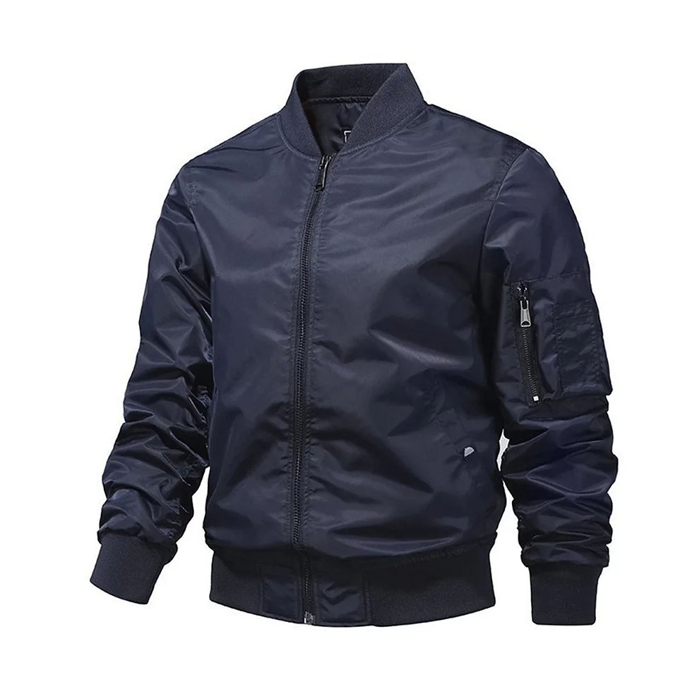 Thumbnail: Solid Color Bomber Jacket Men Fashion Aviator Baseball Jacket New In Outerwears