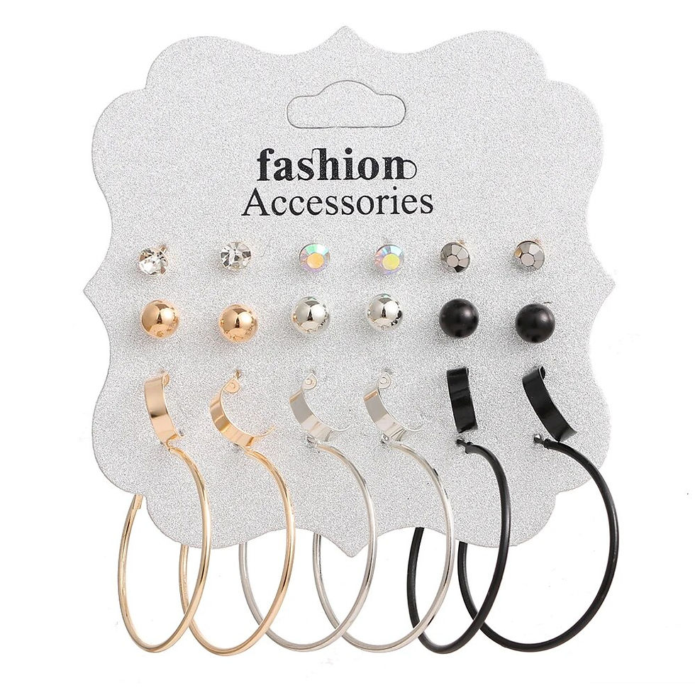 Imej kecil: FNIO Statement Gold Color Big Bamboo Circle Hoop Earrings For Women Hip Hop Ear