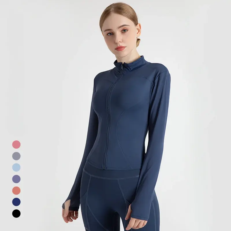 Thumbnail: S-3XL Women's Tracksuit Jacket Slim Fit Long Sleeved Fitness Coat Yoga Tops Wit