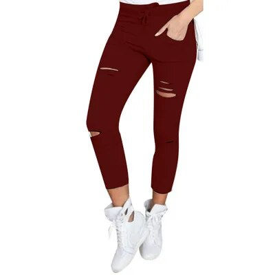 Miniatura: New Ripped Jeans for Women Women Big Size Ripped Trousers Stretch Pencil Pants
