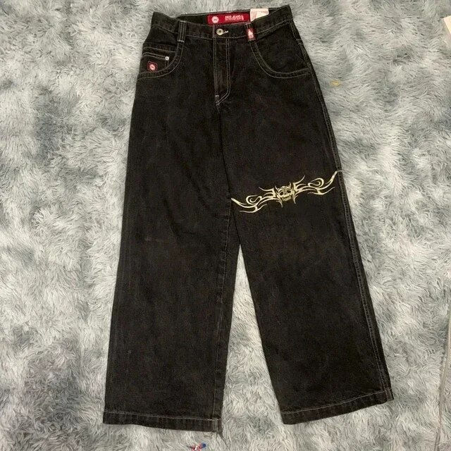 Thumbnail: Jnco Baggy Jeans Hip Hop Rock Embroidery Pattern Men Women 2023 New Fashion Str