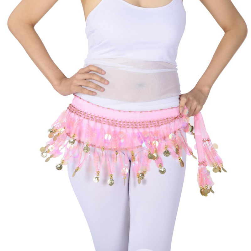 Indexkép: Belly Dance Sequined Waist Chain Copper Coin Waist Scarf Dance Performance Clot