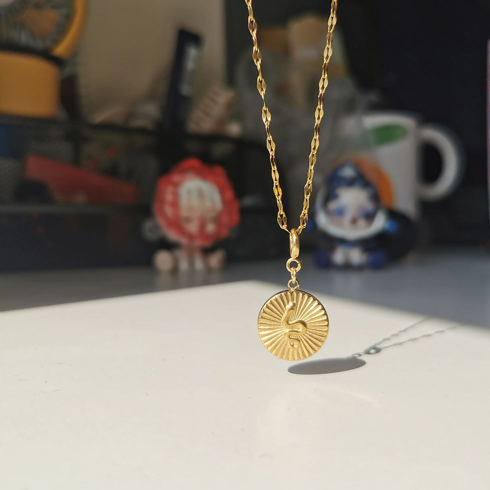 Thumbnail: HangZhi 2021 New Korean Vintage Water Drop Star Round Bear Oval Pendant Necklac