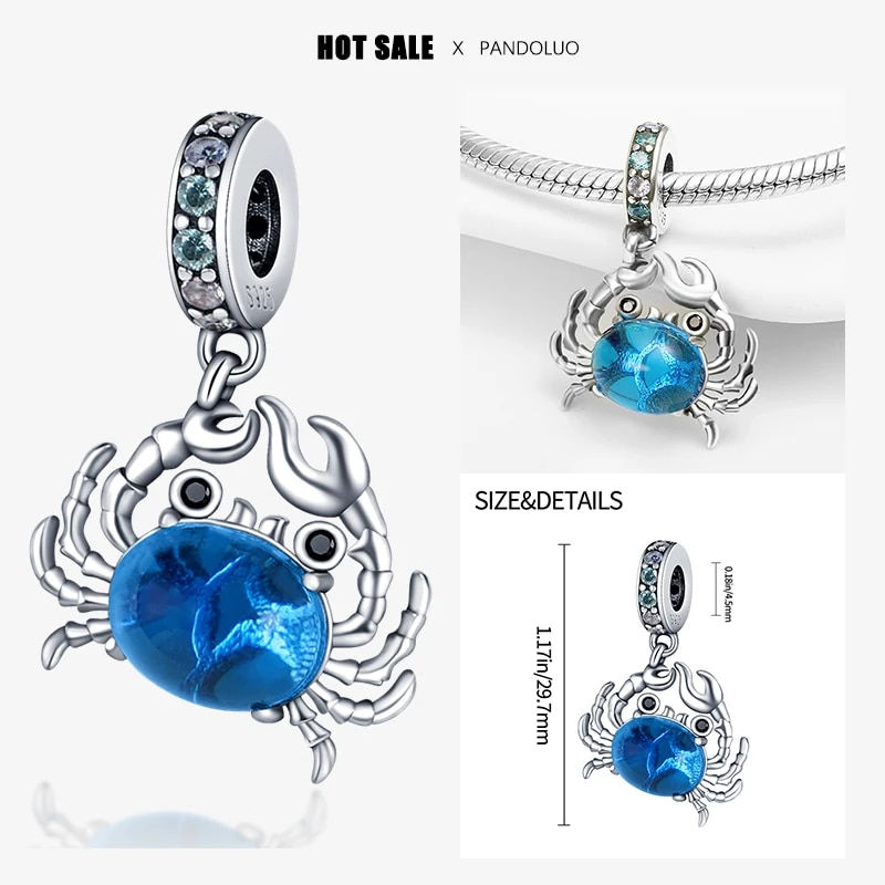 Thumbnail: Fits Pandora 925 Original Charms Bracelet For Women Silver Animal Heart Shape P