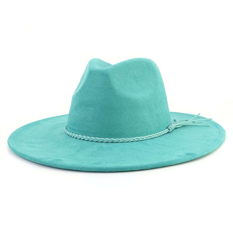 Thumbnail: Suede Top Hat 9.5cm Wide Brim Fedora Hat Men Women Autumn Winter Felt Jazz Hats