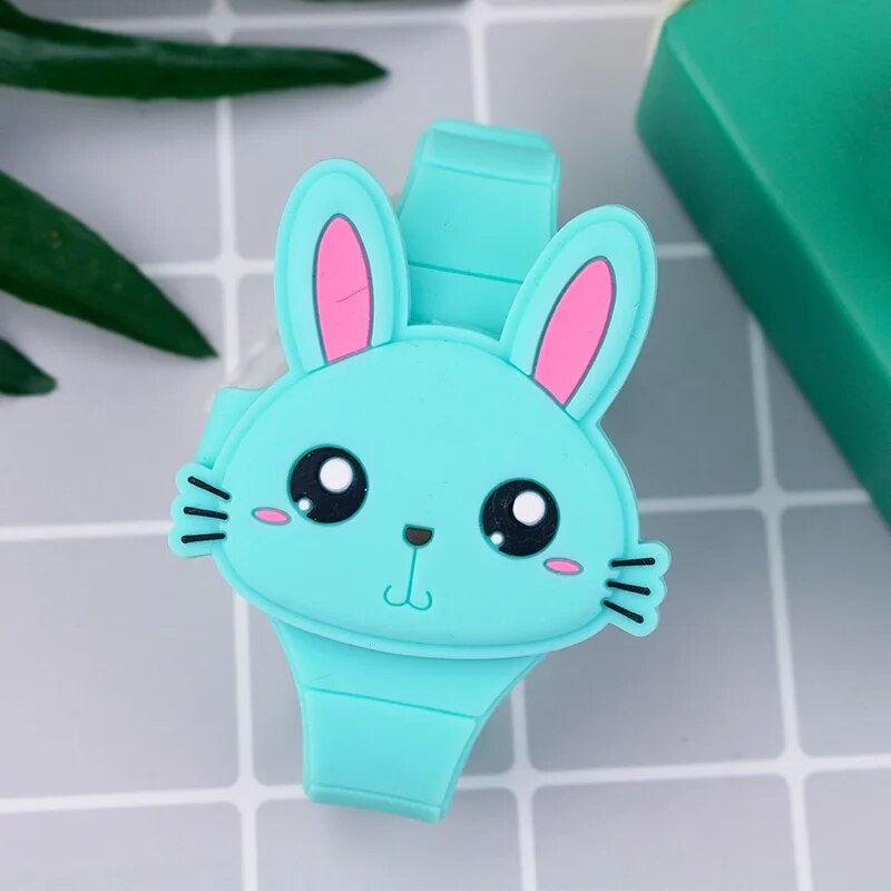 ภาพขนาดย่อ: LED Cartoon Rabbit Children Watches with Bratelet Lovely Rabbit Electronic Girl