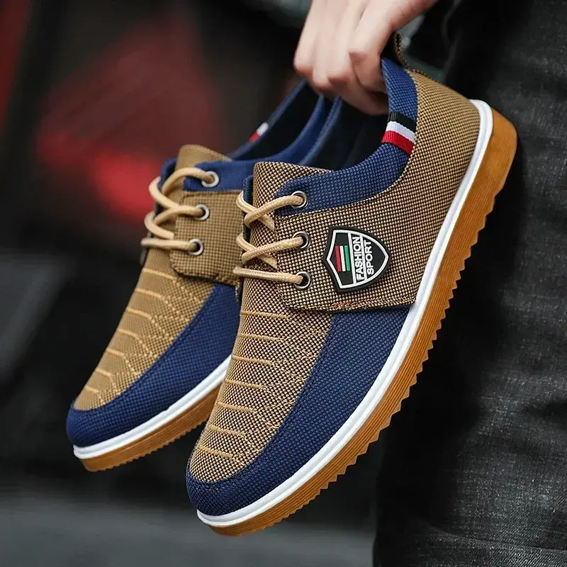Thumbnail: Men's casual shoes Vulcanized Work loafers Mesh Lightweight Man sports shoes Ca
