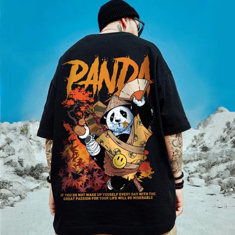 サムネイル： New Summer Fashion Oversize Short Sleeved Men T-Shirt Loose Funny Space Element