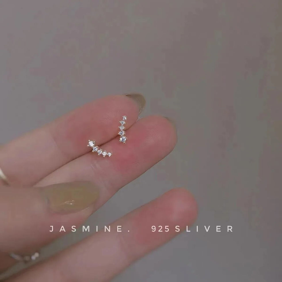 Thumbnail: 925 Silver Needle Zircon Earrings Hypoallergenic Fashion Ear Studs Female Penda