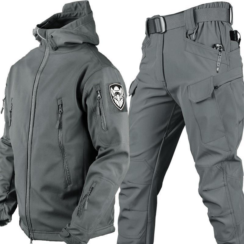 Thumbnail: Outdoor Shark Skin Warmth Set Camo Plush Thickened Coat Autumn/Winter Racing To