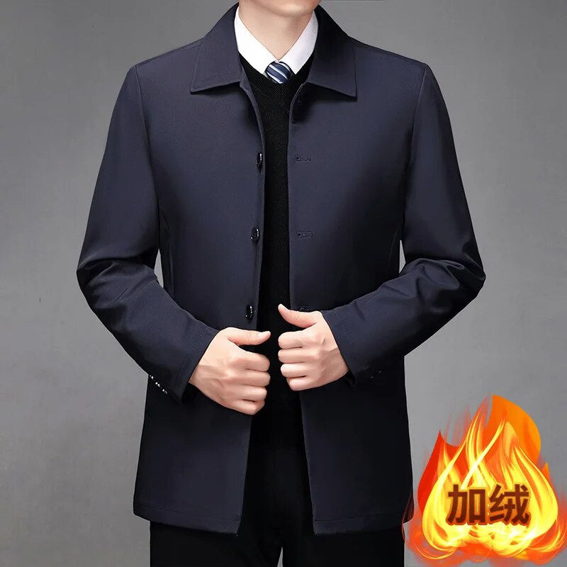 Thumbnail: Crocodile Men's The New Thick Middle-aged Men's Casual Jacket Autumn and Winter