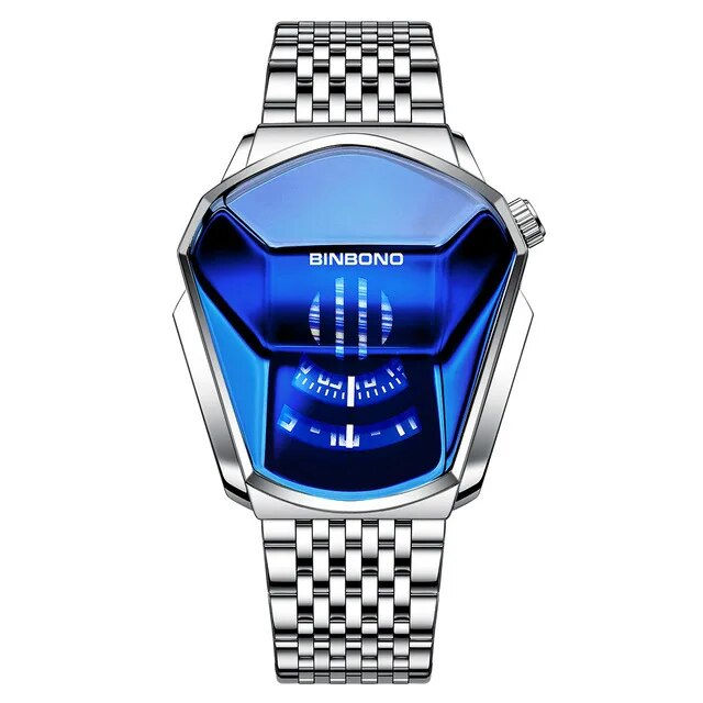 Thumbnail: Binbond Popular Fashion Motorcycle Concept Men's Quartz Watch Luminous Steel Ba