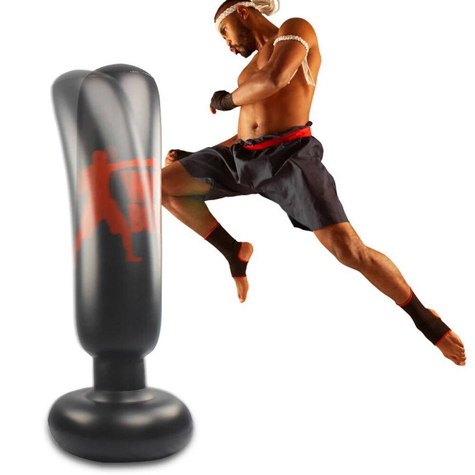 Thumbnail: 160cm Boxing Punching Bag Inflatable Free-Stand Tumbler Muay Thai Training Pres