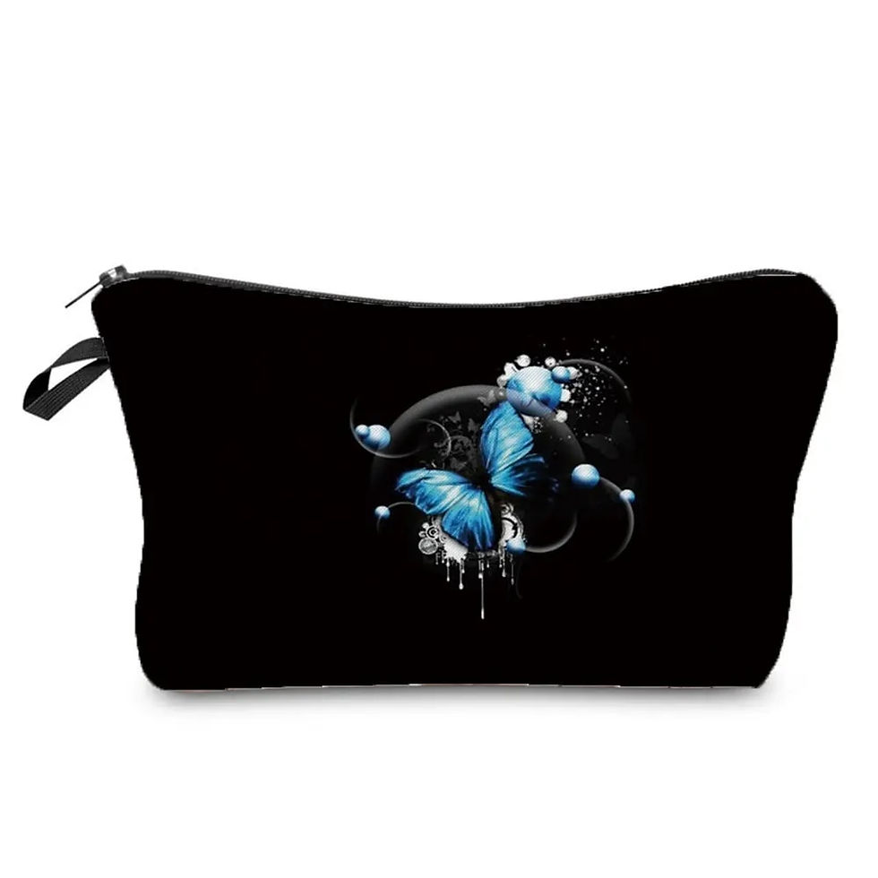 Thumbnail: Beautiful Butterfly Printing Girl's Cosmetics Bag Women's Lipstick Storage Coin