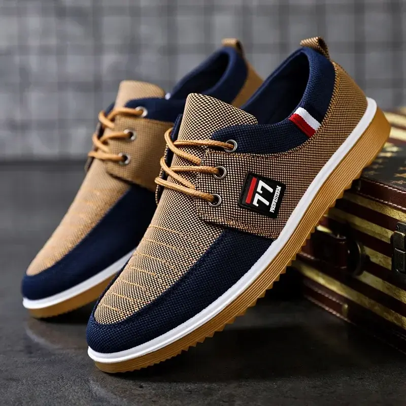 Thumbnail: Men's casual shoes Vulcanized Work loafers Mesh Lightweight Man sports shoes Ca