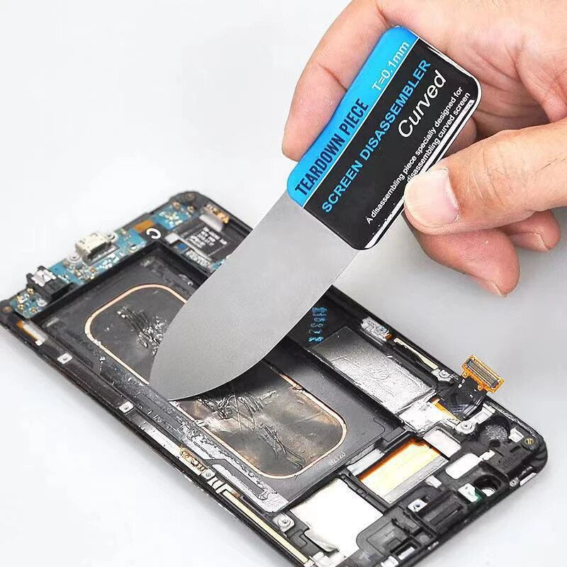 Steel Metal Mobile Phone Curved LCD Screen Spudger Opening Pry Card Tools Ultra