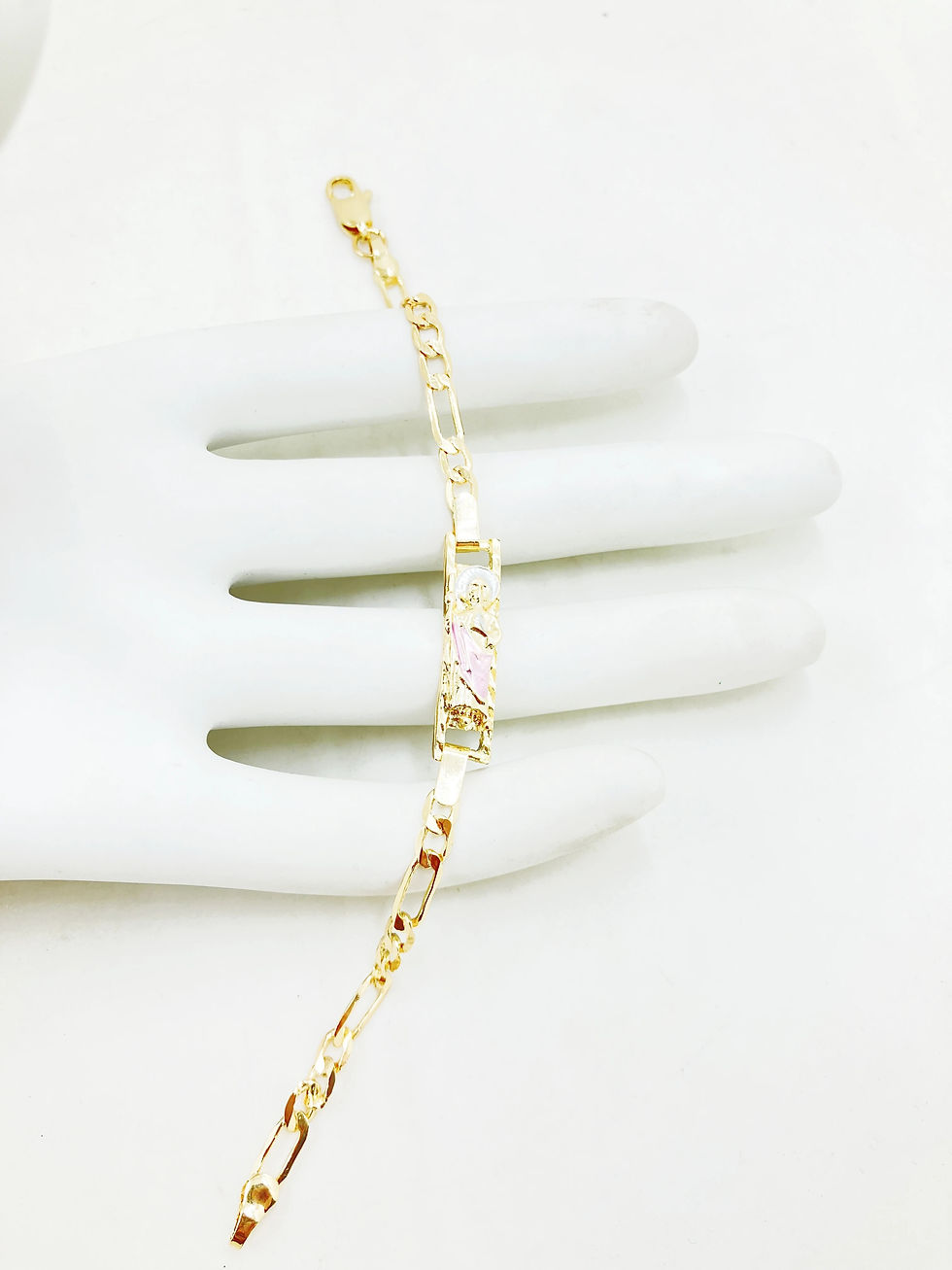 Thumbnail: Simple Stylish St. Jude Gold Plated Women's Thin Bracelet Religious Jewelry