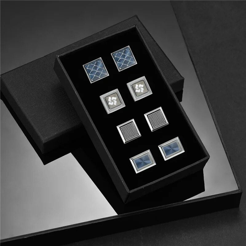Thumbnail: 4 Pairs CuffLinks For Mens Wedding Souvenirs Guests Gift Man Shirt Cufflink Wit