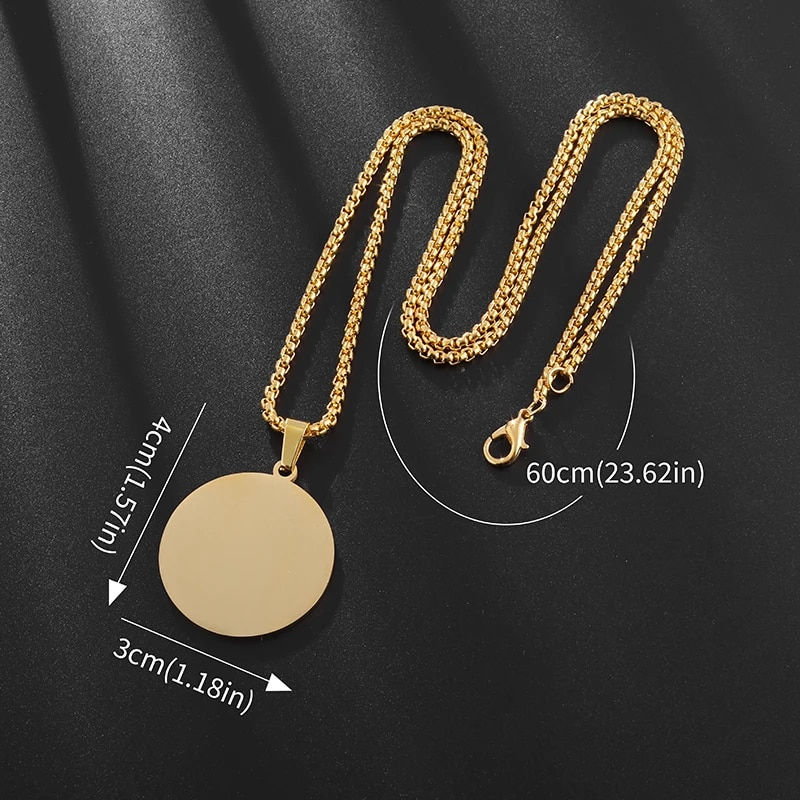 Miniatura: Fashion Personality Military Tag Glossy Rectangle Stainless Steel Pendant Neckl