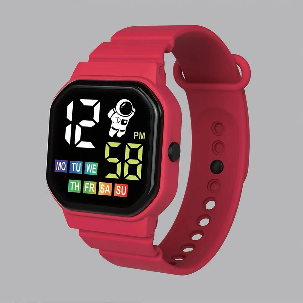 Thumbnail: LED Simple Children's Electronic Waterproof Watch Cute Astronaut Pattern Solid 