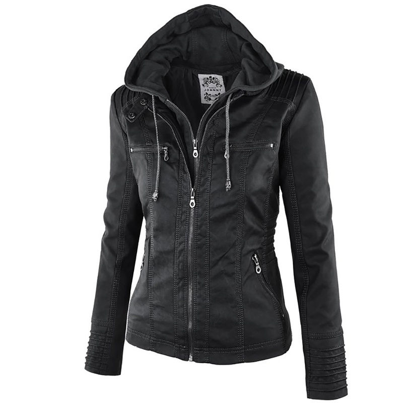 Thumbnail: Winter Faux Leather Jacket Women Casual Basic Coats 2022 Ladies Basic Jackets W