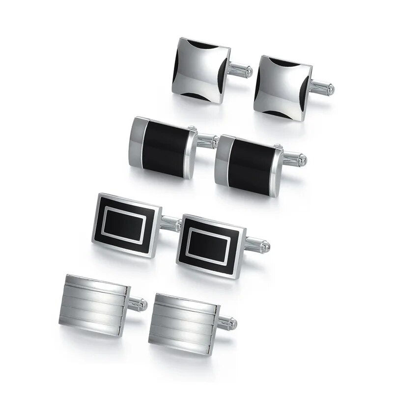 थंबनेल: 4 Pairs CuffLinks For Mens Wedding Souvenirs Guests Gift Man Shirt Cufflink Wit