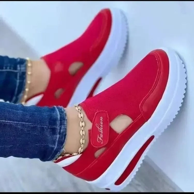 Miniatiūra: 2023 Summer New Breathable Mesh Wedge Casual Sport Shoes Plus Size 43 Non Slip