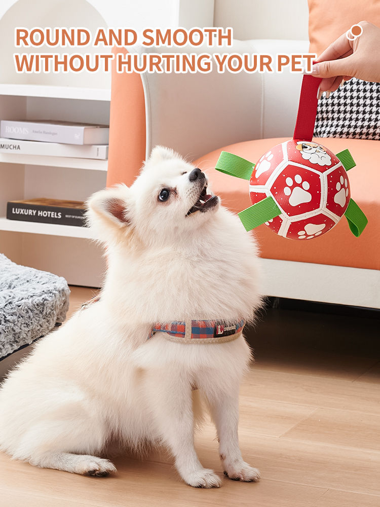 Thumbnail: Dog Soccer Balls Toy With Sraps Halloween Christmas Gift For Pets Puppy Birthda