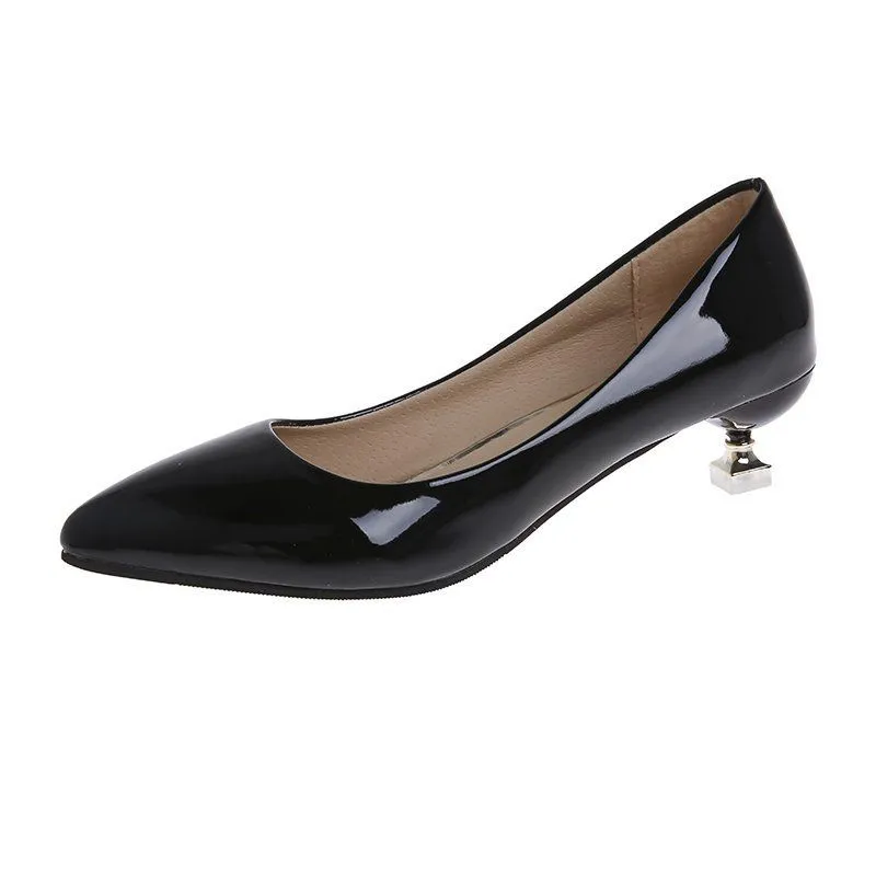 Thumbnail: Sapatos Femininas Women Cute Light Weight White Spring Slip on 3cm Low Heel Sho