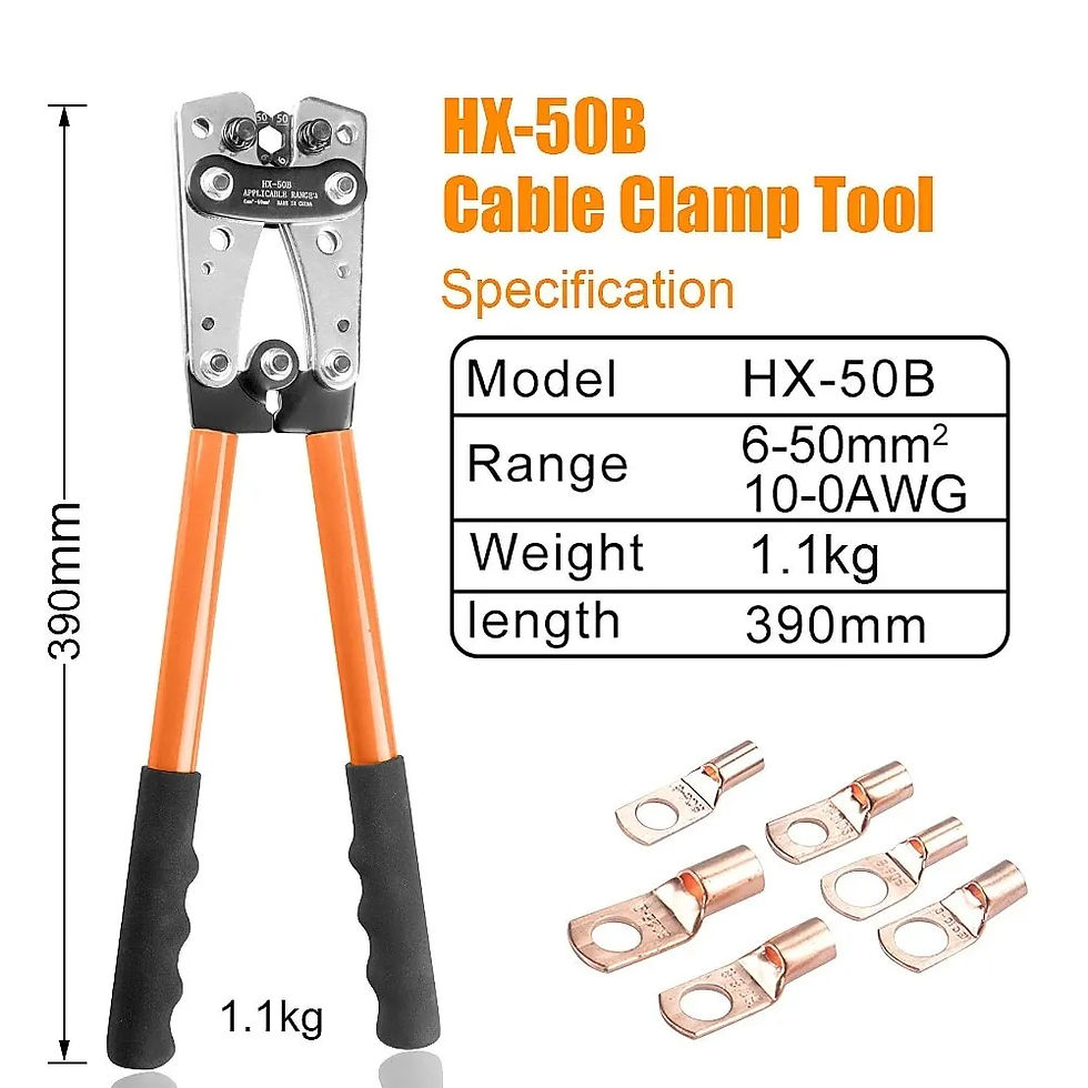 Миниатюра: Crimping Pliers 6-50mm²/AWG 10-1/0 Tube Terminal Crimper Hex Crimp Tool Battery