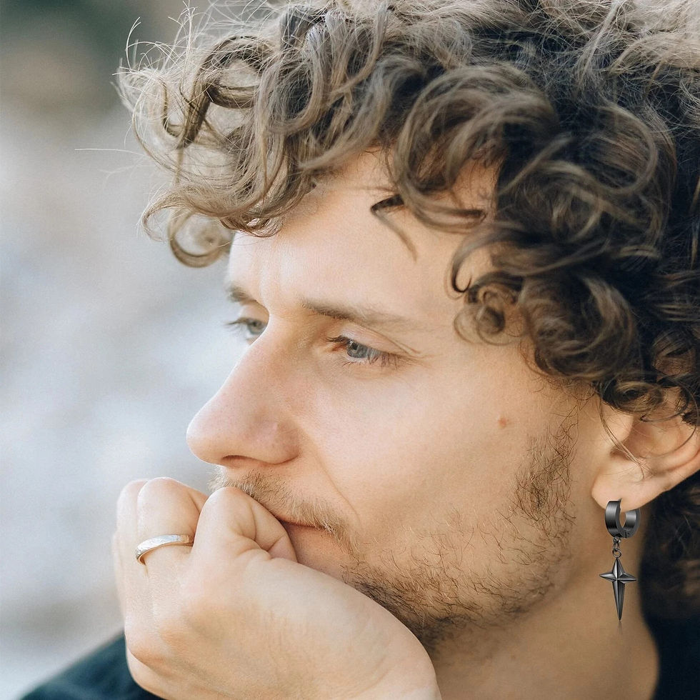 Miniatura: WKOUD 2/24 PCS Stainless Steel Earrings Hinge Ring Cross Pendant Long Chain Pie