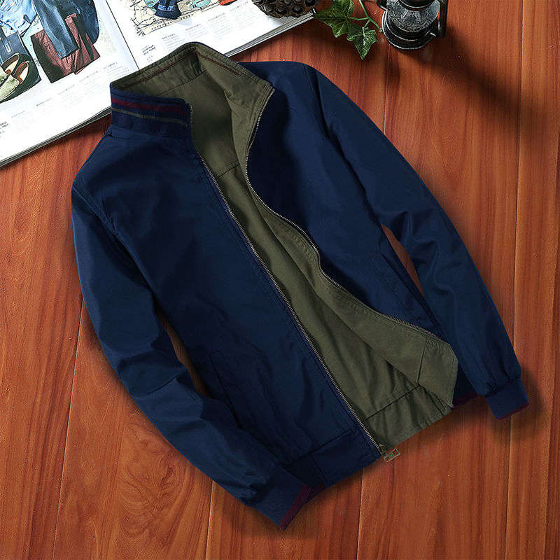 Thumbnail: Men's Windbreaker Cotton Zipper Jackets Men Baseball Pilot Bomber Jacket Casual