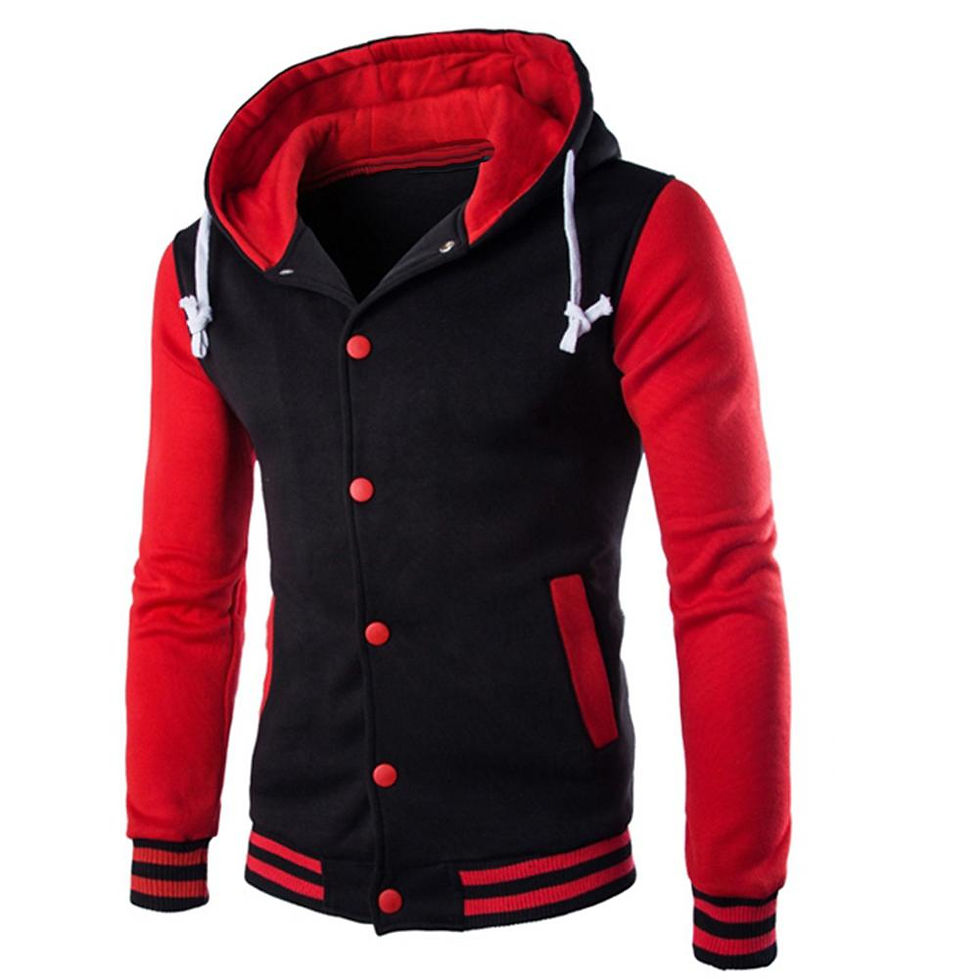 Thumbnail: Spring Autumn Men's Hoodies Jacket Boy Baseball Hoodies Coat Fashion Streetwear