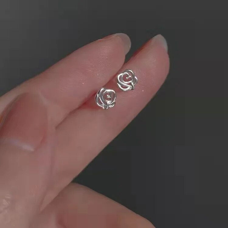 Thumbnail: 925 Silver Needle Zircon Earrings Hypoallergenic Fashion Ear Studs Female Penda