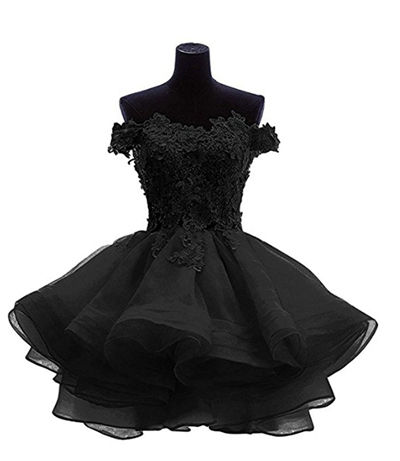 Miniaturebillede: GUXQD Above Mini Short Prom Dresses Sweetheart Appliques Organza Homecoming Gra