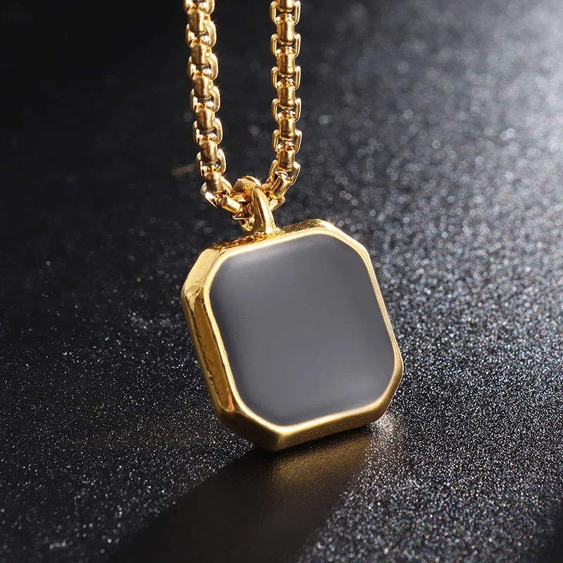 Thumbnail: Hip Hop Military Style Stainless Steel Dog Tag Pendant Necklace for Men Women G