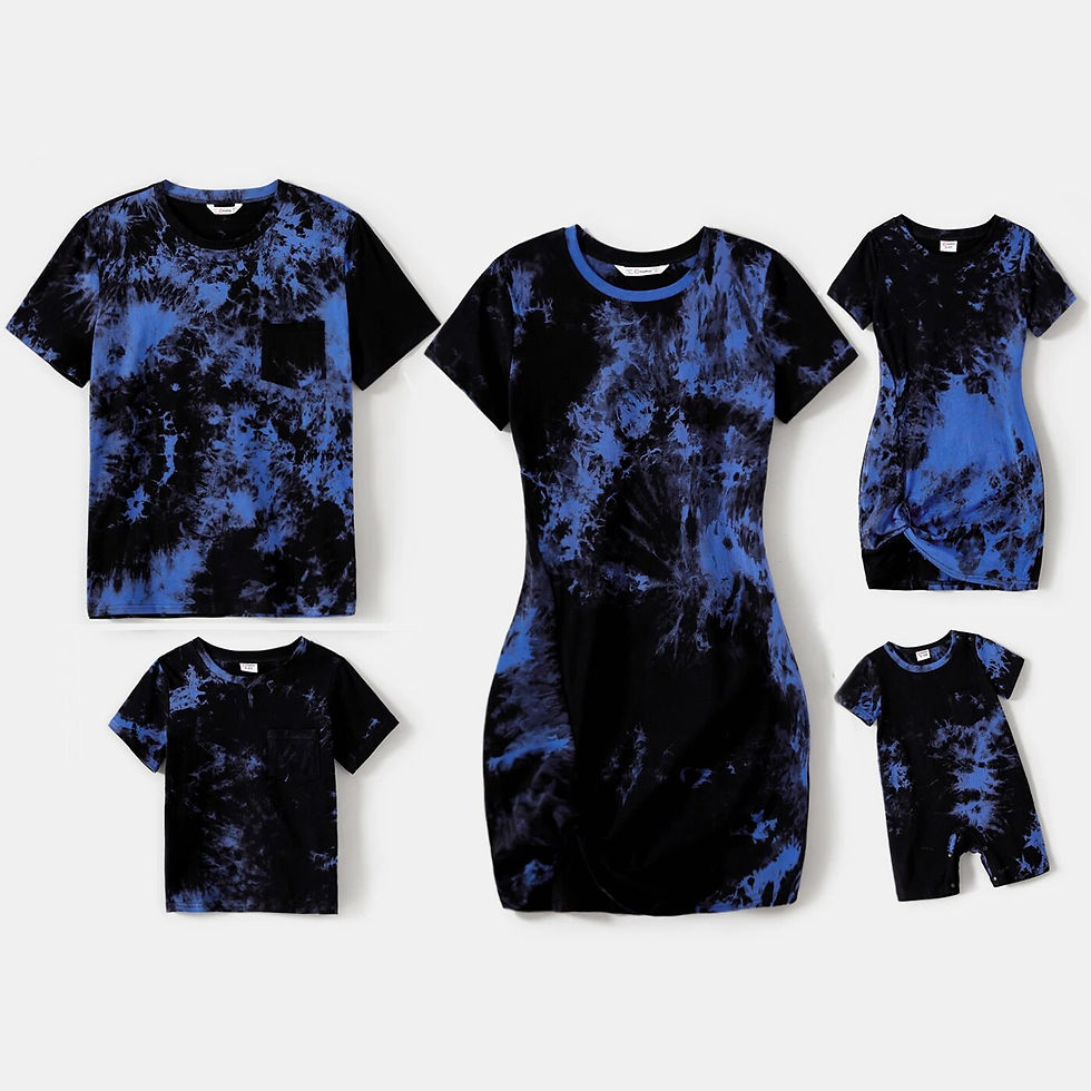 Miniatura: PatPat Family Matching Outfits 95% Cotton Short-sleeve Tie Dye Twist Knot Bodyc