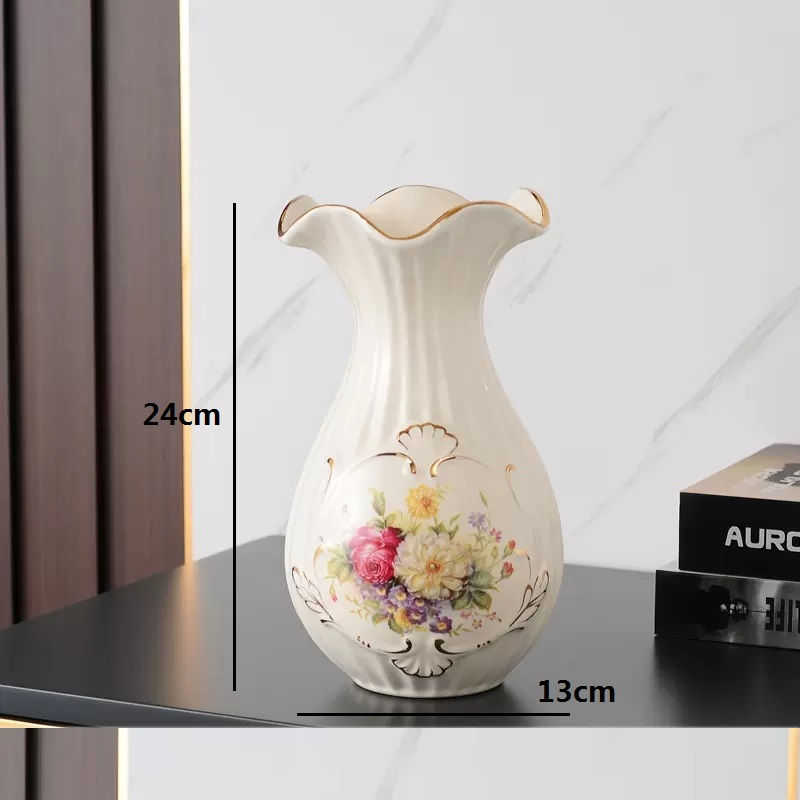 Thumbnail: Ceramic vase 3D Stereoscopic dried flowers arrangement wobble plate living room