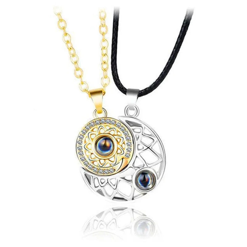 Sīktēls: Good Simple Quality Couple Pendant Necklace Electrocardiogram,Magnetic Heart,Pe