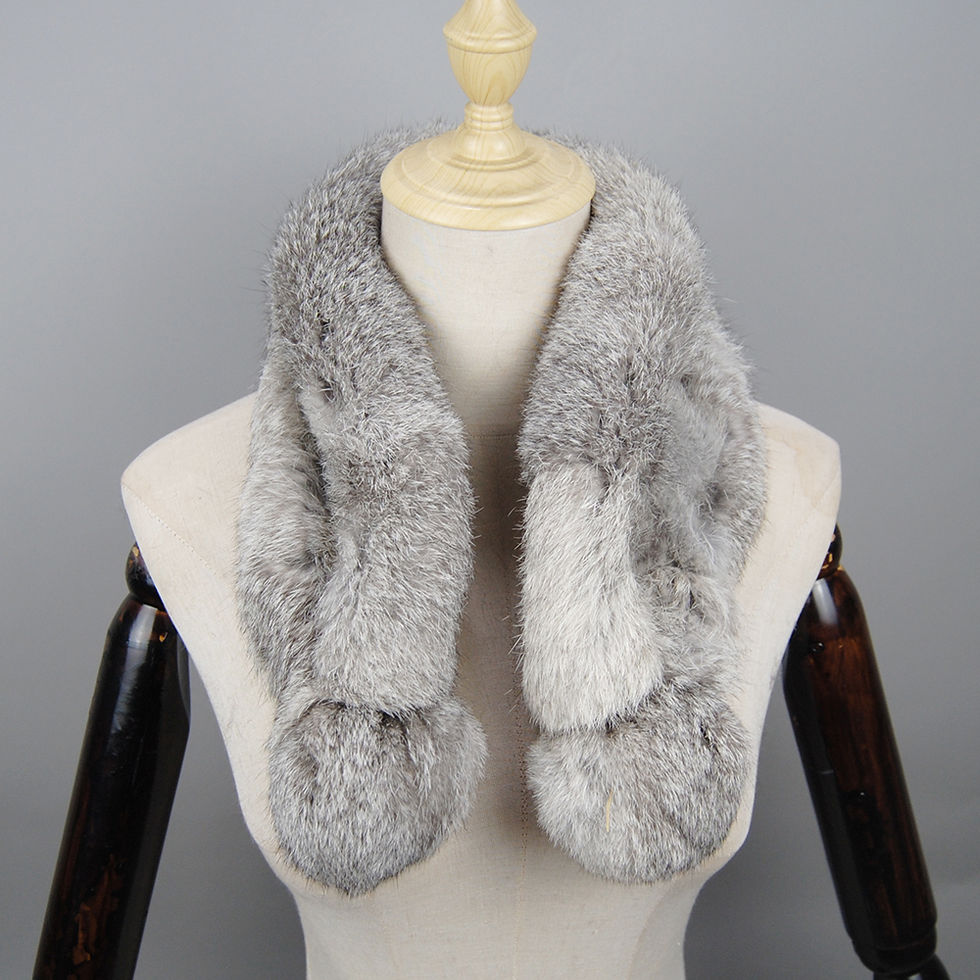 Thumbnail: 2024 New Russian Women Genuine Rabbit Fur Scarf Winter Ladies Warm Real Rabbit