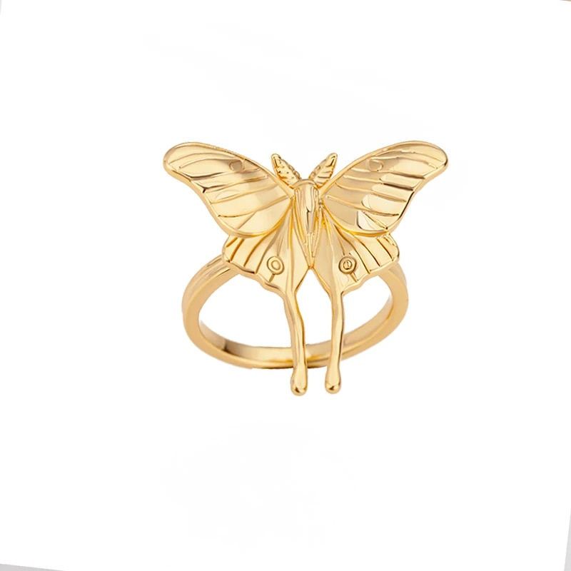 Thumbnail: Jesus Cross Rings For Women Men Metal Golden Wide Large Adjustable Ring Vintage