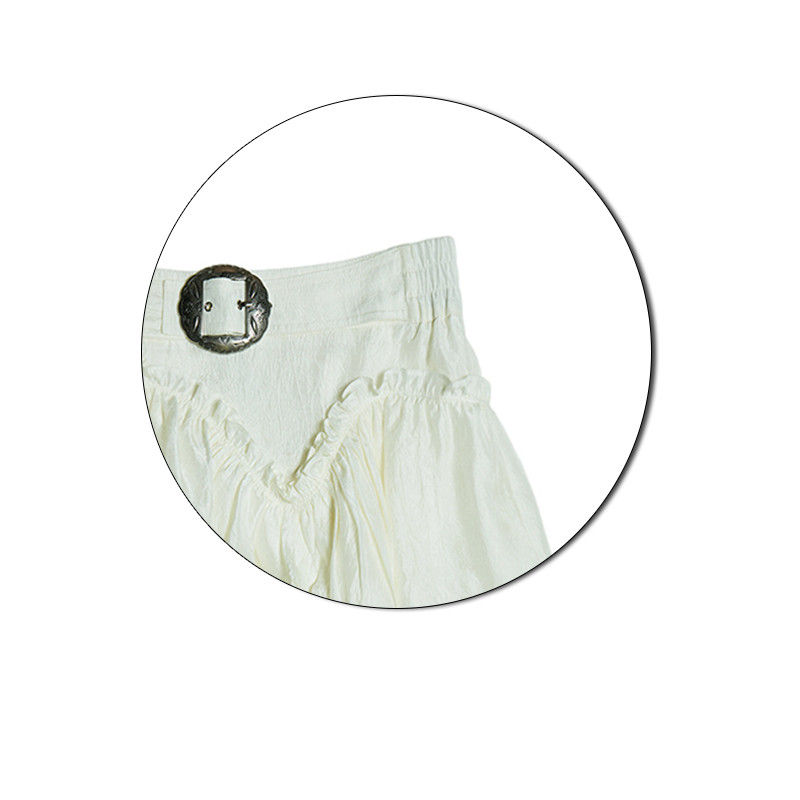 Thumbnail: Vintage Low-rise Embossed White Skirt For Women