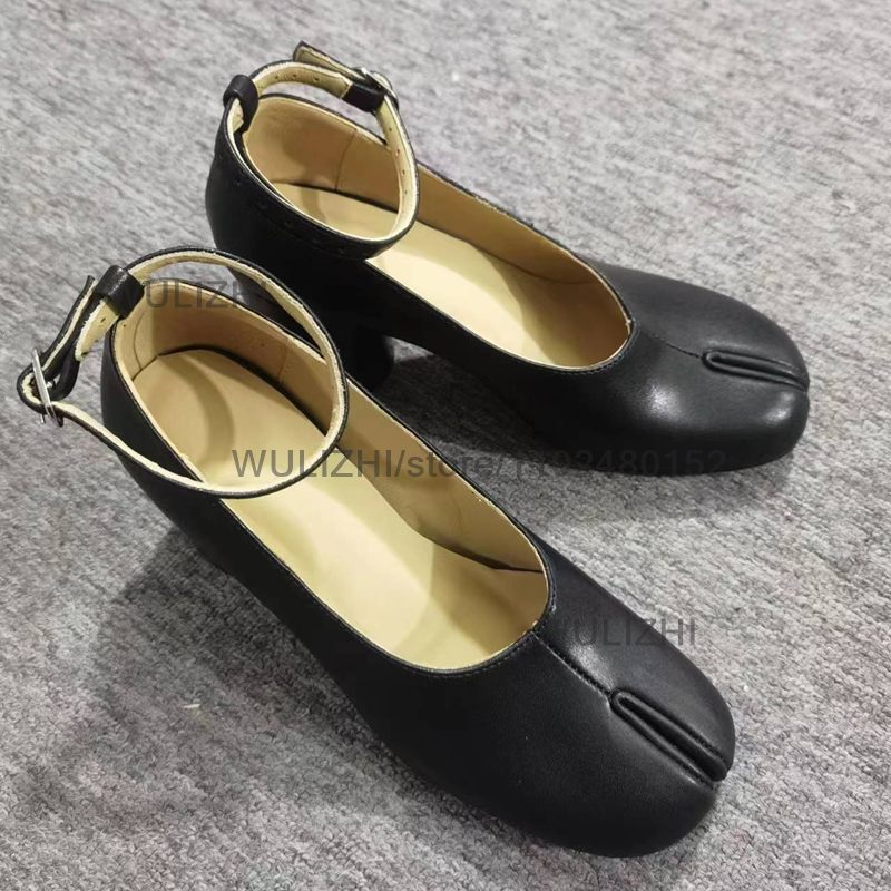 Miniatura: Burgundy Patent Leather Sexy 8Cm Heels Women's Black Leather Sandals Ankle Buck