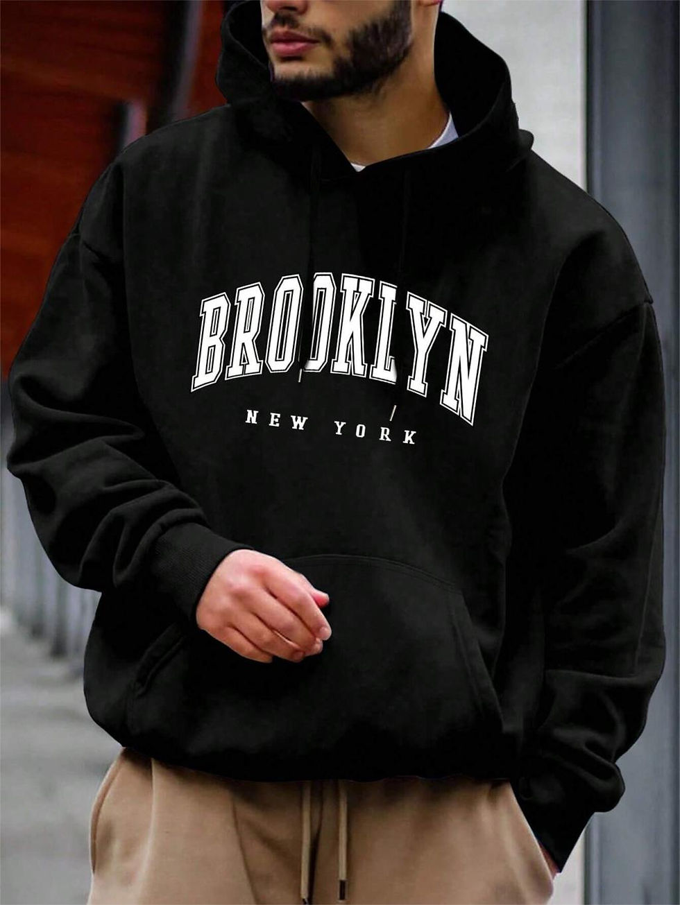 Thumbnail: Brooklyn New York Printing Men Hoody O-Neck All Match Loose Comfortable Sweatsh