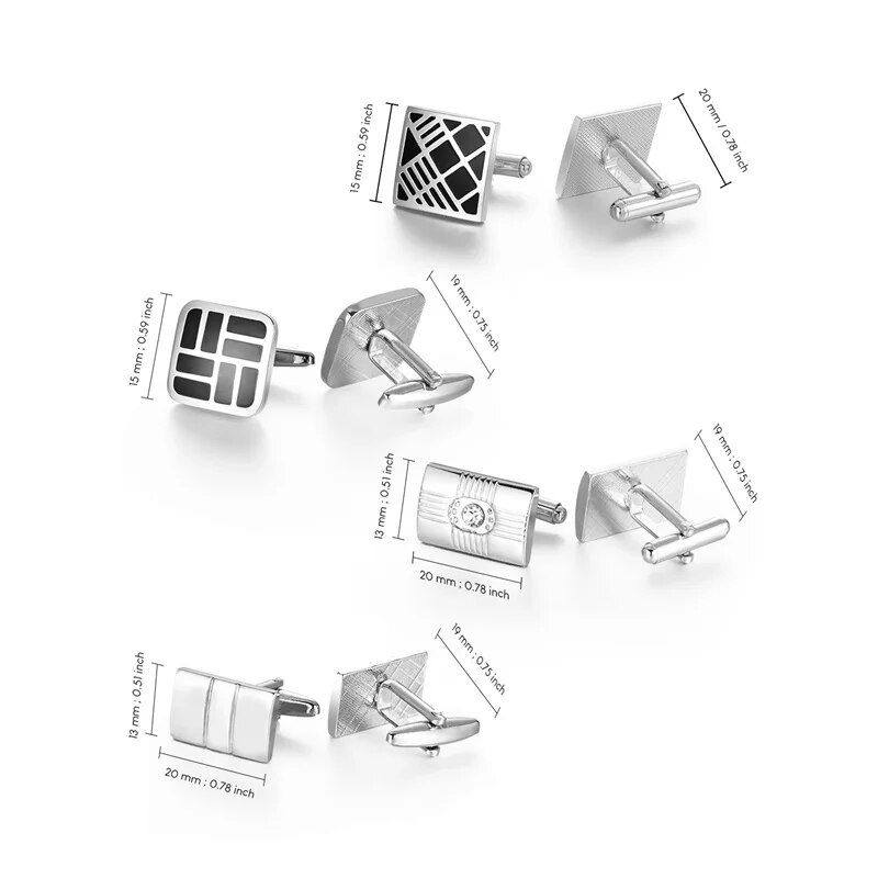 Thumbnail: 4 Pairs CuffLinks For Mens Wedding Souvenirs Guests Gift Man Shirt Cufflink Wit