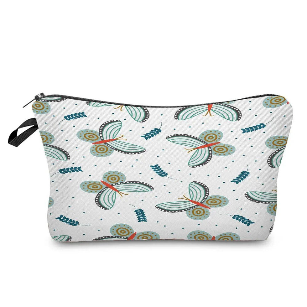 Thumbnail: Beautiful Butterfly Printing Girl's Cosmetics Bag Women's Lipstick Storage Coin