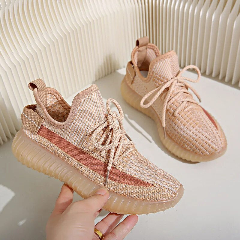 Thumbnail: 2024 New Spring Fly Woven Mesh Shoes Coconut Women's Shoes Summer Breathable Ca